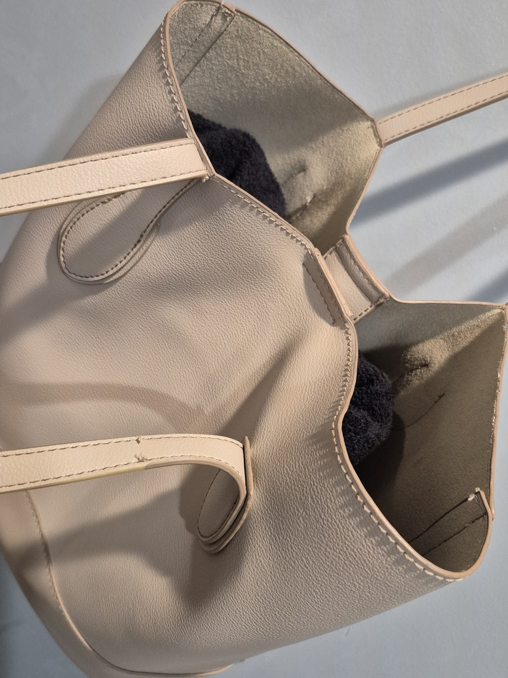 Joe Fresh Blush Beige Structured Faux Leather Tote Bag - Picture 3 of 11